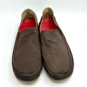 Crocs stretch sole canvas dark brown slip on loafers men’s size 12 Crocs Canvas Brown Casual Shoes for Men for sale | eBay main image 3